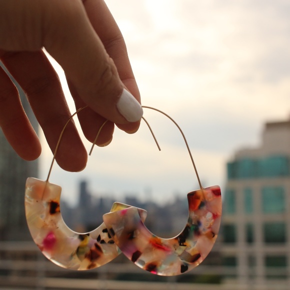 NEW Anthro Baublebar Ryan Crescent Hoop Earrings - Picture 3 of 7